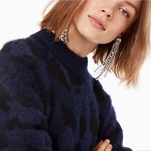 Kate Spade Leopard Print Alpaca Wool Blend Sweater Size Small